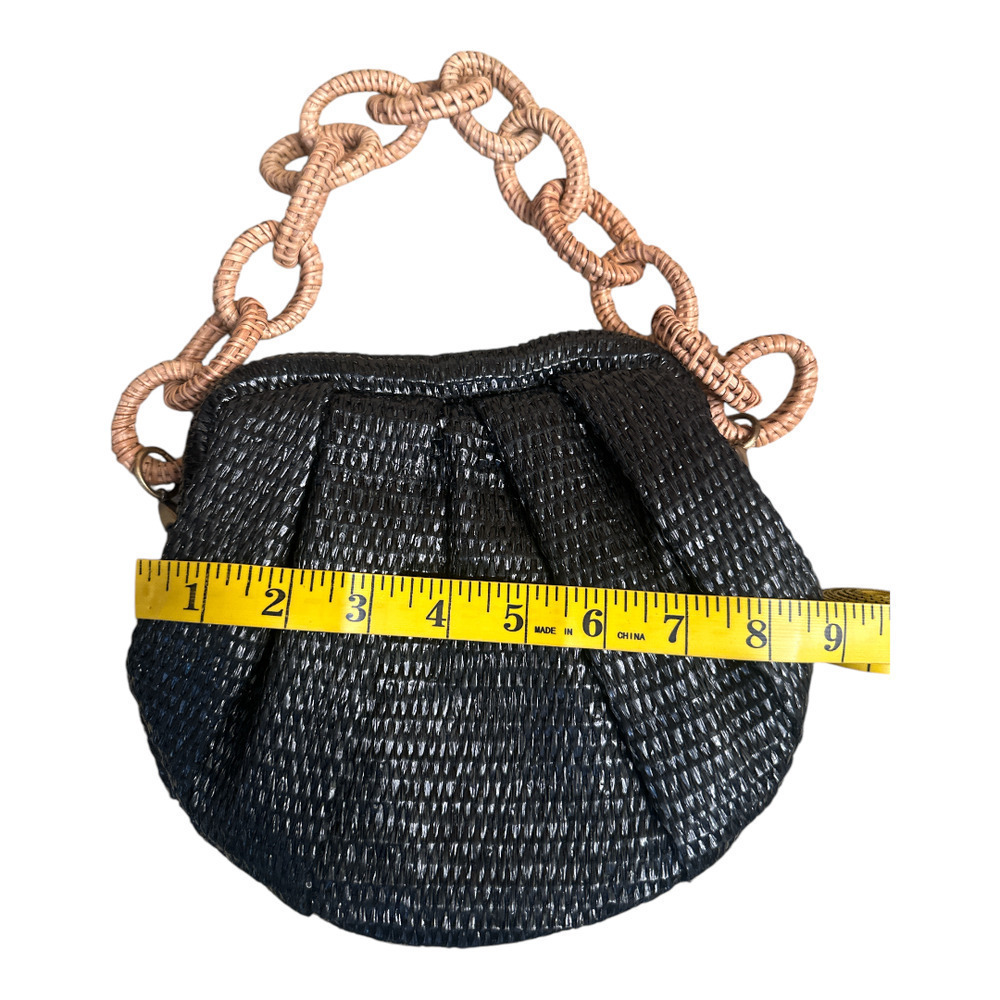 Antik Kraft Black Staw Link Shoulder Detachable Strap Shoulder Bag - Picture 3 of 6